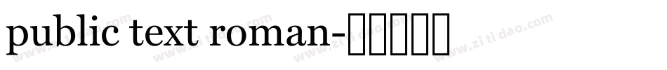 public text roman字体转换